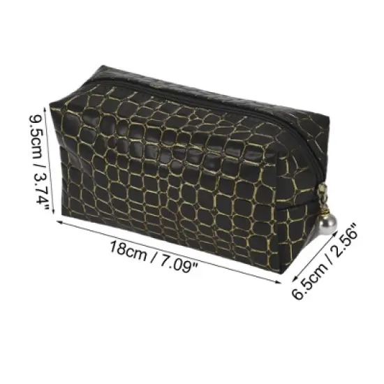 Unique Bargains Women Portable Stone Pattern Makeup Bag 1 Pc image {2}