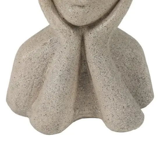 LuxenHome Speckled Beige MgO Happy Bust Head Planter image {7}