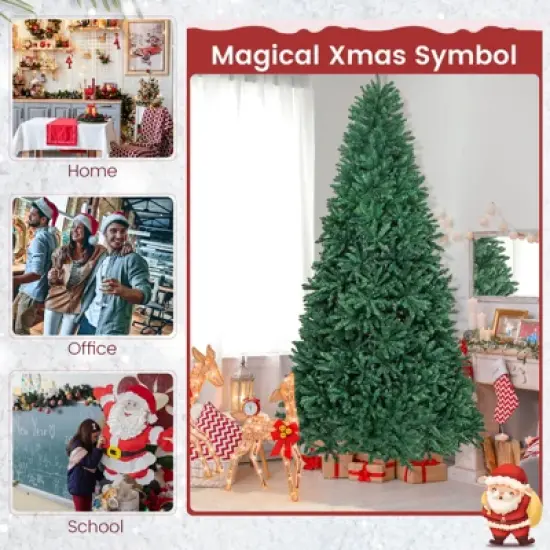 Costway 9 FT Hinged Christmas Tree Unlit Artificial Xmas Decoration w/ 3594 Branch Tips image {9}