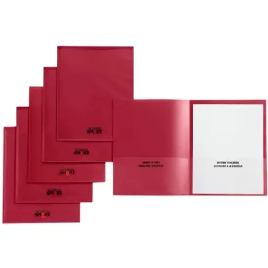 School Smart Take Home Folder, Red, Set of 24 image {6}