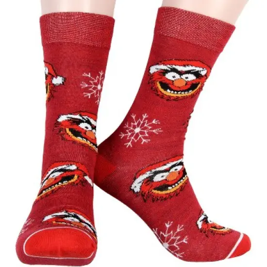 The Muppets Holiday Themed Kermit Animal Gonzo Beaker Fozzie 5 Pack Adult Crew Socks Multicoloured image {4}