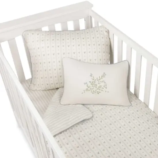 Ely's & Co. - Linear Floral/Berry Leaf Crib Bedding Set image {4}