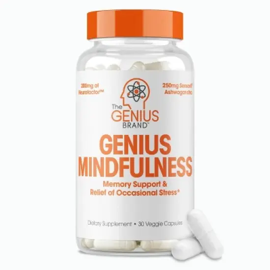 Genius Mindfulness &ndash; Calming Nootropic with Ashwagandha, Blueberry & NeuroFactor &ndash; Supports Memory, Focus & Energy &ndash; 30 Capsules image {6}