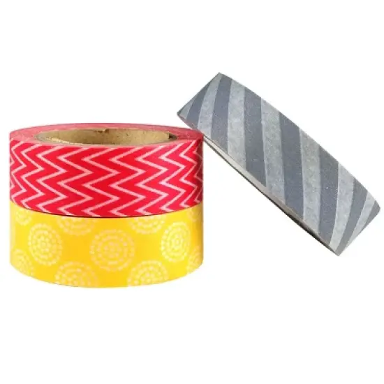 Wrapables Busy Patterns Japanese Washi Masking Tape (Set of 3) image {1}
