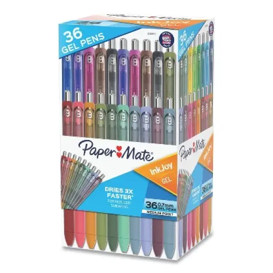 Paper Mart Paper Mate InkJoy Gel Pen Retractable Medium 0.7 mm Assorted Ink and Barrel Colors image {1}