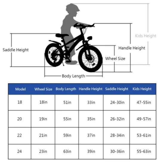 INFURNIC Bicycles 24 Inch Kids Mountain Bike with 7 Speeds and Dual Disc Brakes for Boys and Girls, Silver, 62.4"*25"*39" image {4}