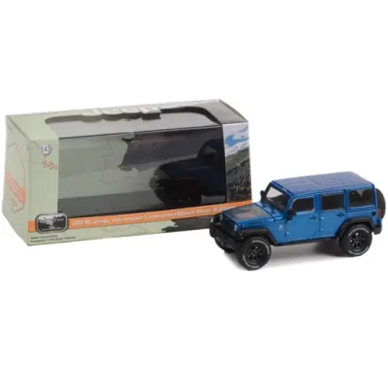 2016 Jeep Wrangler Unlimited Black Bear Ed Hydro Blue Pearl Met. "Telluride, Colorado" 1/43 Diecast Model Car by Greenlight image {2}