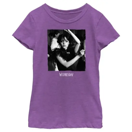 Girl's Wednesday Black and White Dance Scene T-Shirt image {3}