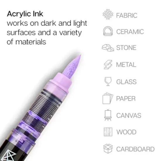 KINGART PRO Acrylic Paint Brush Pens 12 Pastel Colors image {5}