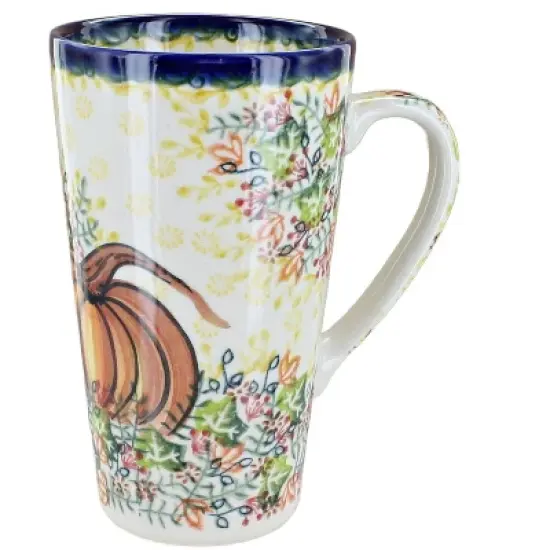 Blue Rose Polish Pottery 468 Vena Large Coffee Mug image {9}