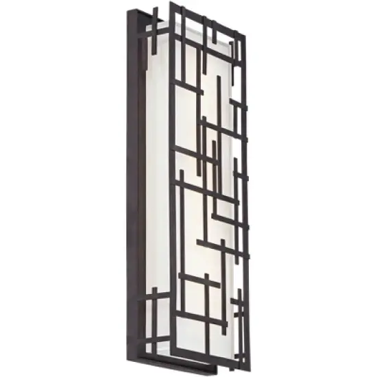 Possini Euro Design Outdoor Wall Light Fixture Bronze LED 16 1/4" High White Cased Glass for Exterior Barn Deck House Porch Yard Patio Outside Garage image {5}