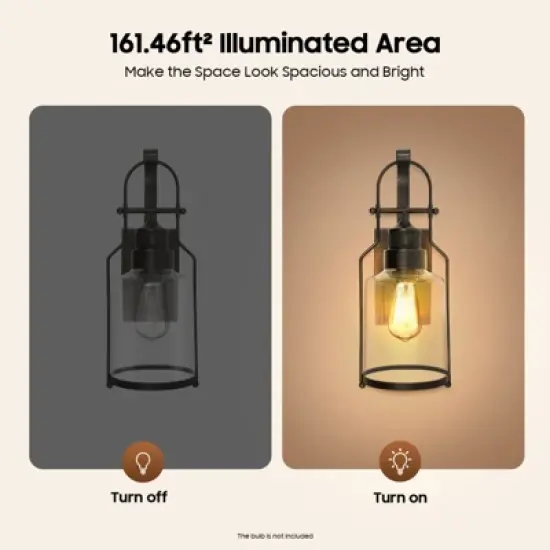 YIYIBYUS Rustic Farmhouse Clear Glass Sconces Antique Rust Wall Lamp image {5}