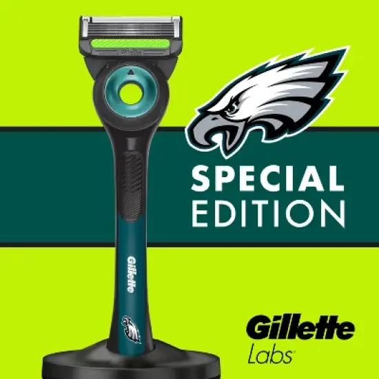 Gillette Labs Men's Special NFL Eagles Edition Shaving Razor with 4 Refills and Magnetic Stand image {7}