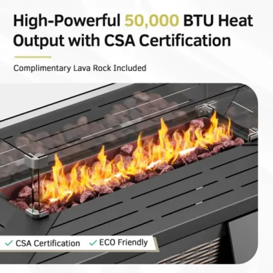 Gymojoy Outdoor Sofa Swivel Chairs Ottoman with Fire Pit Table image {12}