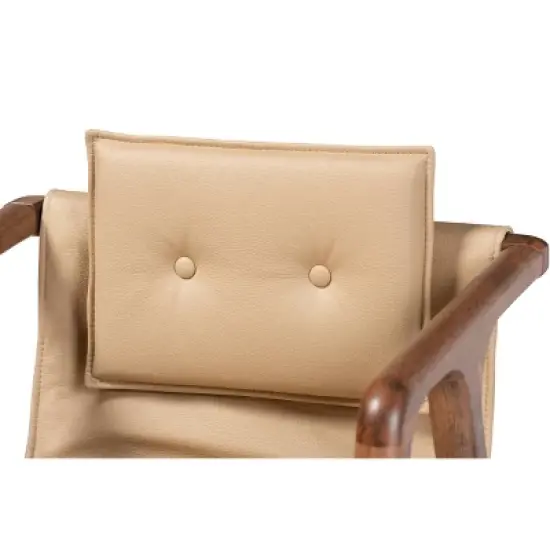 2pc Marcena Imitation Leather Upholstered and Wood Dining Chair Set - Baxton Studio image {3}