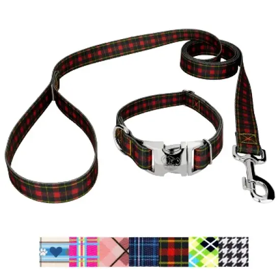 Country Brook Petz Premium Dog Collar and Leash - Plaid and Argyle Collection image {5}