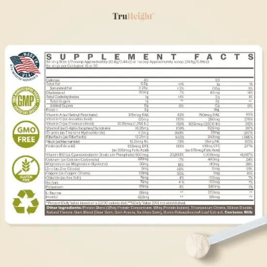 TruHeight Growth Protein Shake (Vanilla Ice Cream Flavor) Natural Growth & Development Protein Powder for Kids & Teens - Vitamins & Minerals, Ages 5+ image {4}