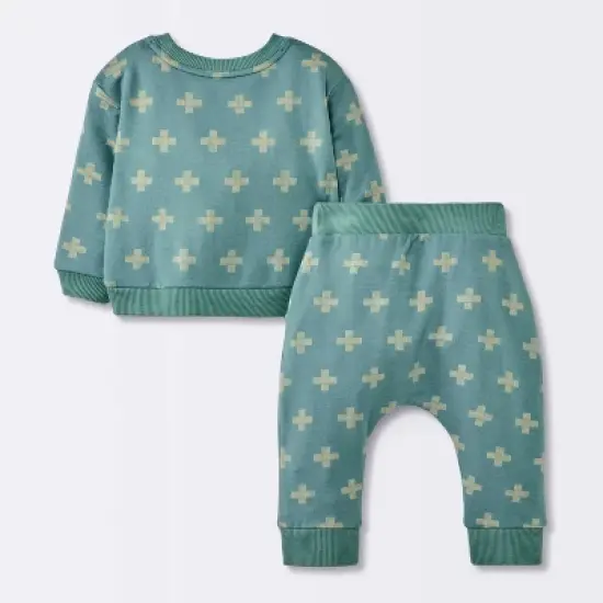 Baby Boys' 2pc Plus Sign Graphic Jogger Pants Set - Cloud Island&trade; Blue image {1}
