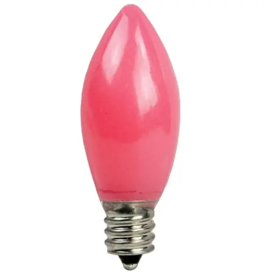 Northlight Pack of 4 Opaque Pink C9 LED Christmas Replacement Bulbs image {2}