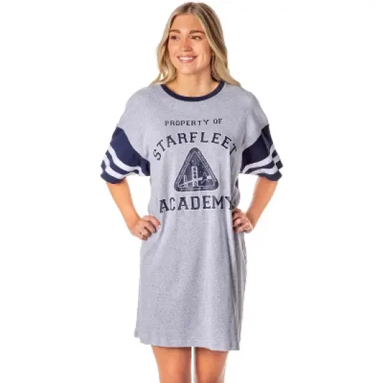 Star Trek Womens' Property Of Starfleet Academy Nightgown Pajama Shirt Grey image {5}
