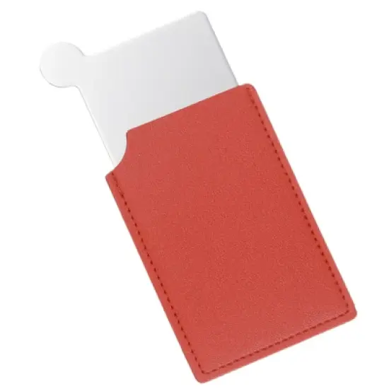 Unique Bargains PU Leather Travel Compact Handheld Mini Mirror image {10}