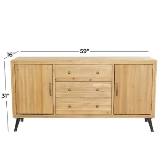Modern Wood Sideboard Buffet Light Brown - Olivia & May image {22}