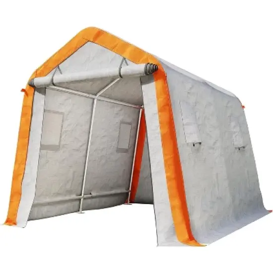 AMERLIFE Portable Storage Shelter, Heavy Duty Outdoor Shed with 2 Windows, Zipper Door image {7}