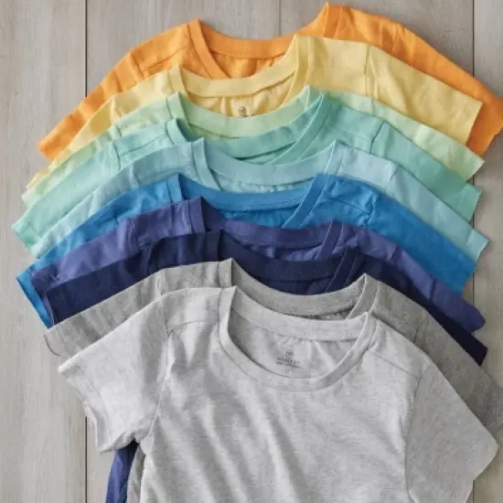 Honest Baby Boys' 8pk Rainbow Organic Cotton Short Sleeve T-Shirt image {2}