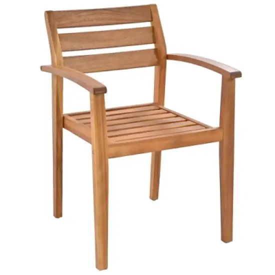 GO Outdoor Wood Dining Set For 7-8 Person, Outdoor Dining Furniture With Removable Cushions, Ergonomic Chairs And Bench, Thicker Table, Nature image {15}