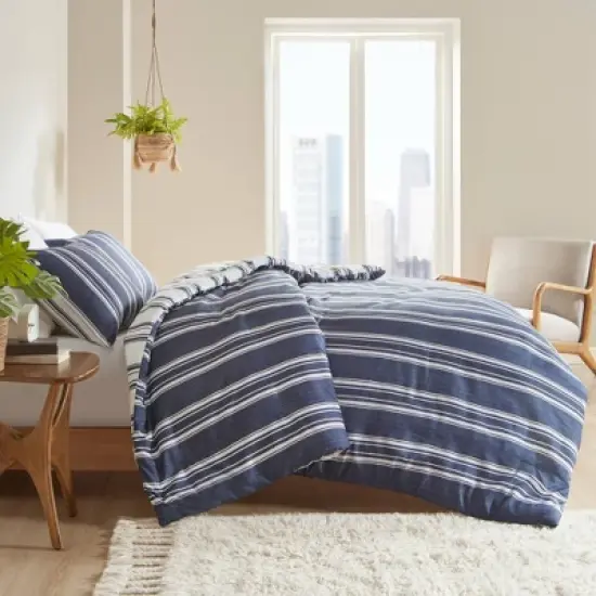 Intelligent Design 3pc Avery Striped Reversible Comforter & Sham Set image {2}