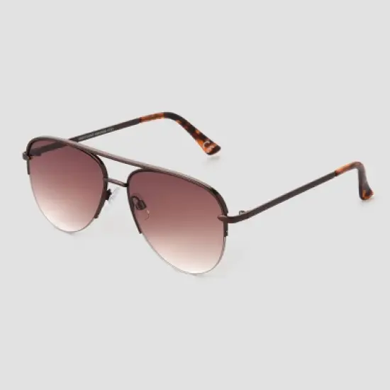 Women's Tortoise Shell Print Aviator Sunglasses - Universal Thread&trade; Light Brown image {1}