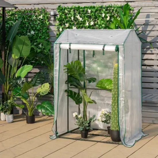 Costway 39'' x 32'' x 59'' Walk-in Garden Greenhouse Warm House for Plant Growing image {2}