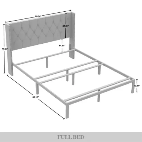 ChaletPosh Velvet Upholstered Bed with 2 Nightstands image {8}