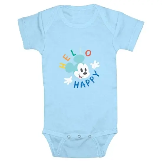 Infant's Mickey & Friends Hello Happy Face Onesie image {2}