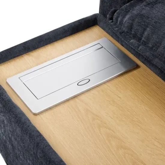 Whisen 90" U-shaped Sectional Sofa Modular Sofa Couch with a Movable Ottoman , a Coffee Table with Hidden Charging Devices image {13}