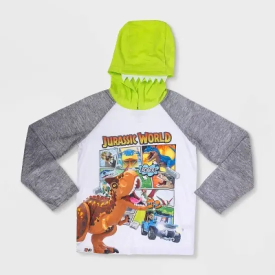 Boys' LEGO Jurassic World 2pc Hooded Pajama Set - Gray image {2}