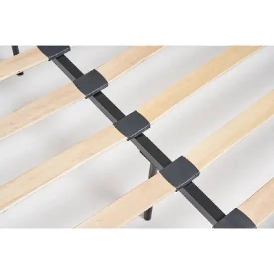 Queen Cordeaux Fully-Upholstered Bed Navy Blue - Christopher Knight Home image {4}