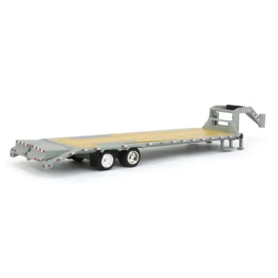 Greenlight Collectibles 1/64 Gooseneck Trailer Primer Gray with Red and White Conspicuity Stripes 30391 image {2}