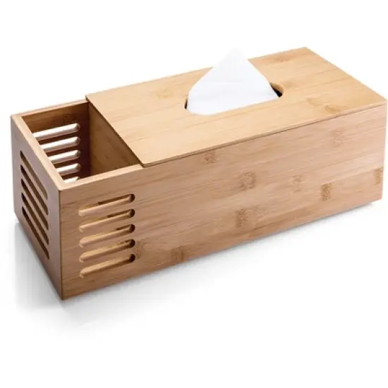 Officemate&reg; Bamboo Rectangular Tissue Box image {5}