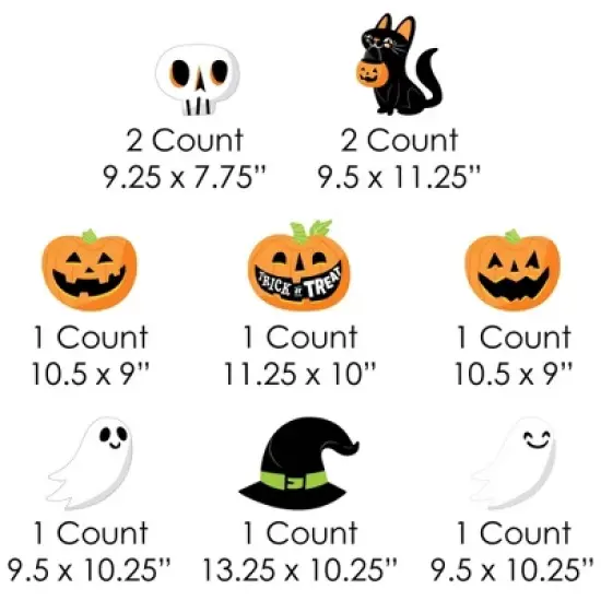 Big Dot of Happiness Jack-O'-Lantern Halloween - Black Cat Ghost Skull & Witch Hat Lawn Decor - Outdoor Kids Halloween Party Yard Decorations - 10 Pc image {6}