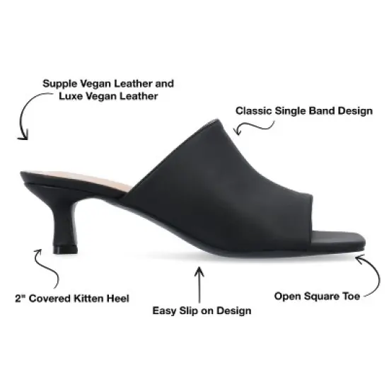 Journee Collection Womens Mercerr Slip On Open Toe Kitten Heel Pump image {7}