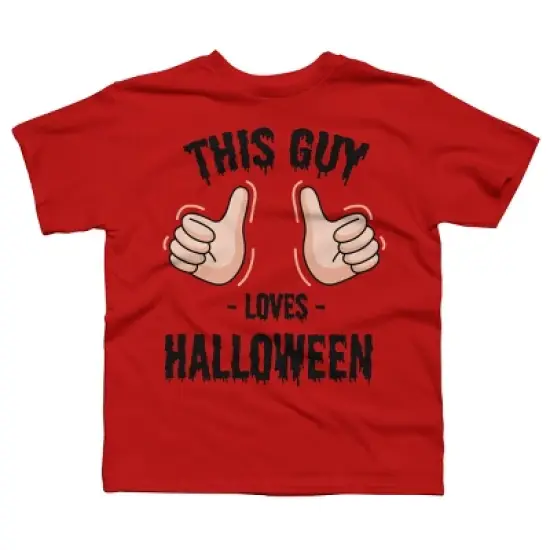 Boy's Design By Humans This Guy Loves Halloween By MultimediaOne T-Shirt image {5}