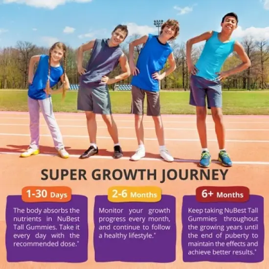 NuBest Tall Gummies with Calcium, Vitamin D3, K2, B Complex, Magnesium, Zinc & more, for Kids Age 2+, 60 Berries Gummies, No Added Sugar image {4}