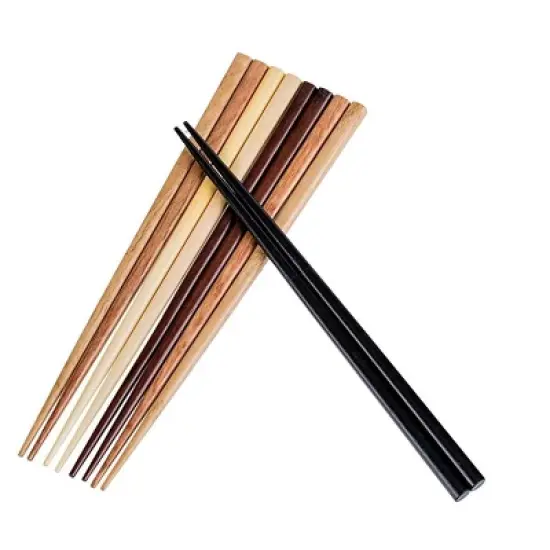 Heim Concept 5 Pair Organic Basic Hardwood Japanese Reusable Wood Chopsticks image {1}