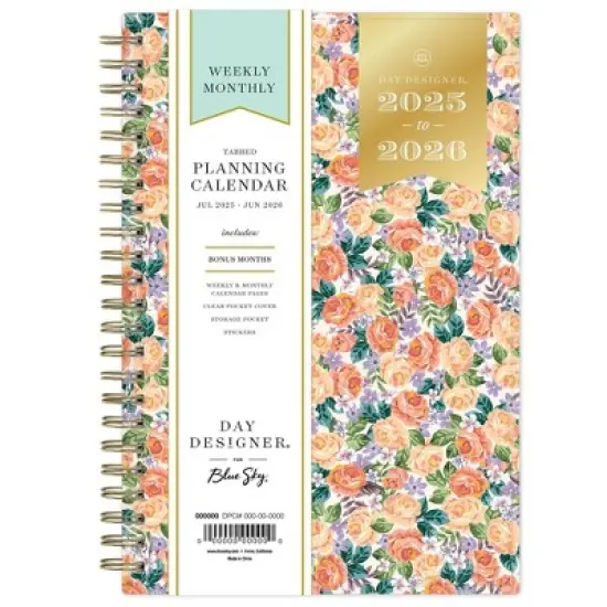 Day Designer 5"x8" 2025-2026 Weekly/Monthly Wirebound Planner Printed Smitten Multi image {2}