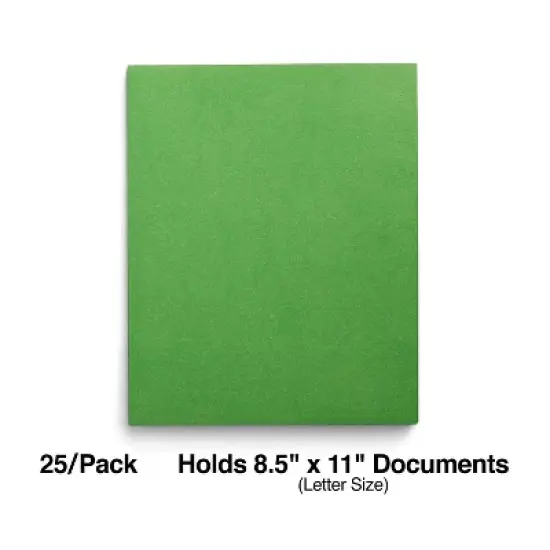 Staples Paper 2-Pocket Folders Green 25/Box (50753/27533-CC) ST27533 image {1}