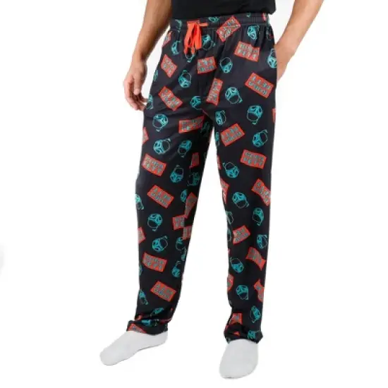 Star Wars Boba Fett Character All Over Print Men's Black Sleep Pajama Pants Lounge wear image {1}