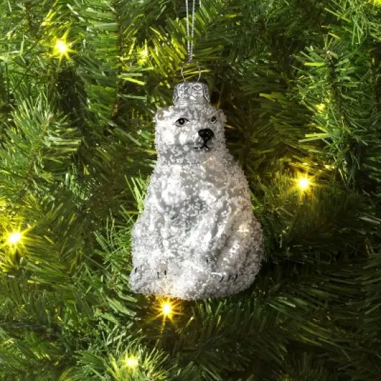 Christmas Glass Polar Bear Ornament - Wondershop&trade; image {1}