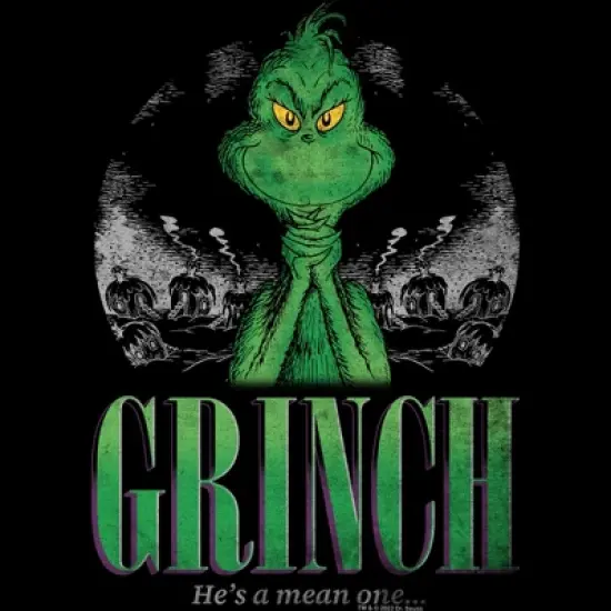 Men's Dr. Seuss Christmas Grinch You're a Mean One Portrait T-Shirt image {1}