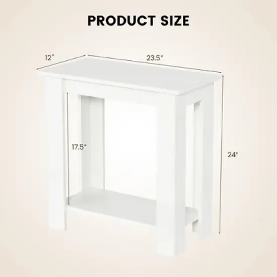 Tangkula 2 PCS 2-Tier End Table Modern Sofa Bedside Compact Nightstand with Storage Shelf image {2}